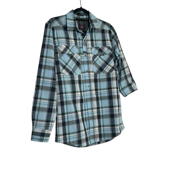 Wrangler Blue Plaid  ATG All Terrain Gear Utility Regular Fit Shirt size S - Picture 7 of 8